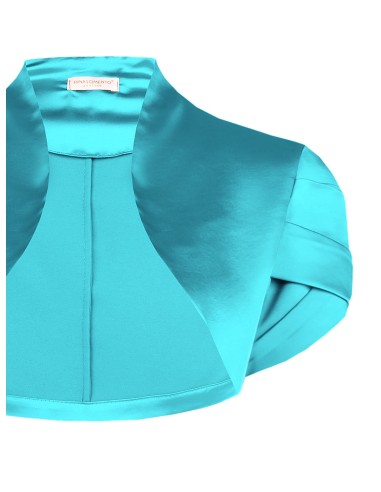 Rinascimento satijnen bolero-schoudercover met gekruiste mouwen