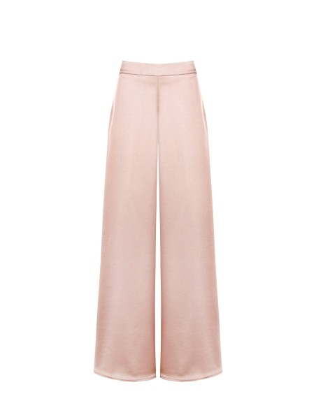 Pantalon palazzo extra-large en satin avec fermeture éclair au dos Rinascimento