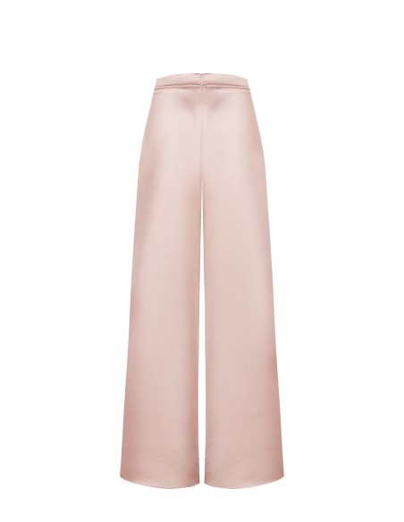 Pantalon palazzo extra-large en satin avec fermeture éclair au dos Rinascimento