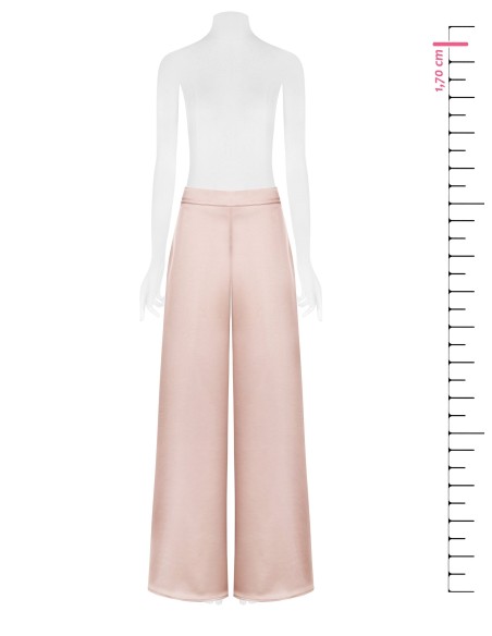 Pantalon palazzo extra-large en satin avec fermeture éclair au dos Rinascimento