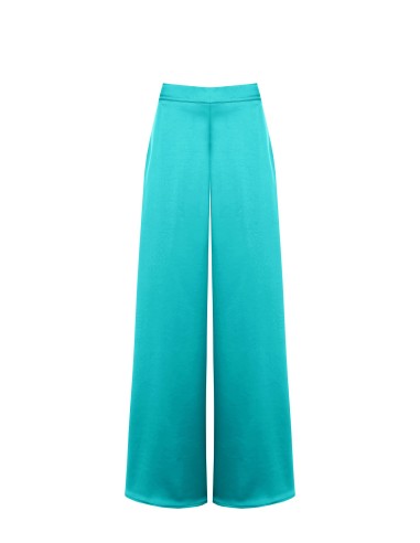 Pantalon palazzo extra-large en satin avec fermeture éclair au dos Rinascimento
