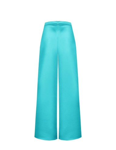 Pantalon palazzo extra-large en satin avec fermeture éclair au dos Rinascimento
