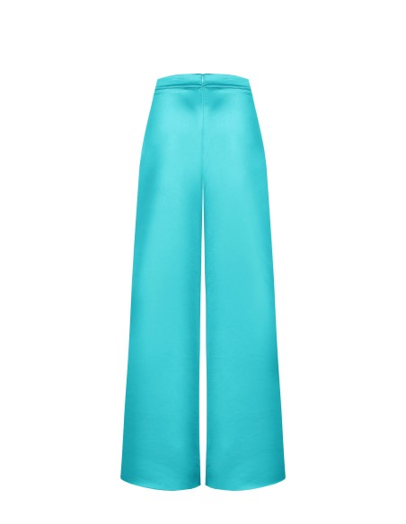 Pantalon palazzo extra-large en satin avec fermeture éclair au dos Rinascimento