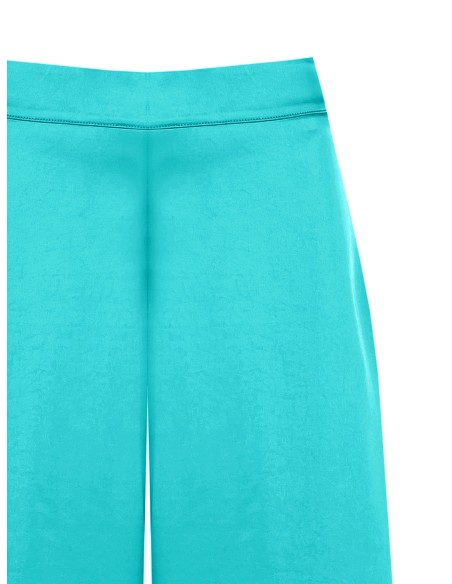 Pantalon palazzo extra-large en satin avec fermeture éclair au dos Rinascimento