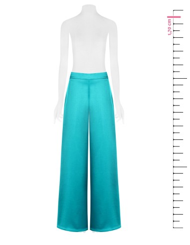 Pantalon palazzo extra-large en satin avec fermeture éclair au dos Rinascimento