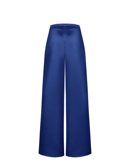 Pantalon palazzo extra-large en satin avec fermeture éclair au dos Rinascimento