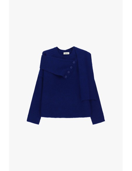 Pull à col rond avec écharpe boutonnée Dixie