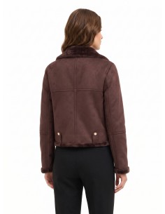 Blouson biker court en simili-mouton Rinascimento 2