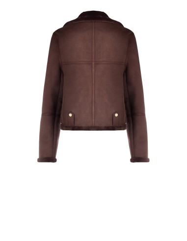 Blouson biker court en simili-mouton Rinascimento