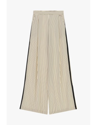 Pantalon palazzo rayé avec bandes latérales Dixie