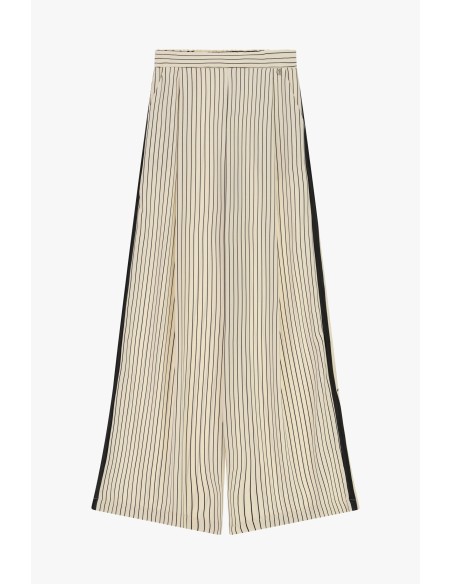 Pantalon palazzo rayé avec bandes latérales Dixie