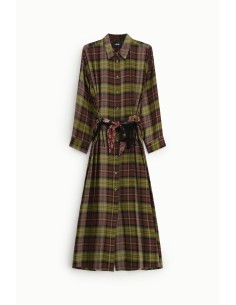 Robe longue à carreaux avec ceinture foulard Dixie 2