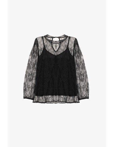 Top À Manches Longues En Dentelle Transparente Dixie
