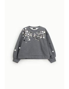 Sweat ample avec applications rondes effet miroir Dixie