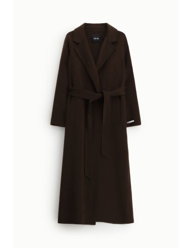Manteau long avec ceinture assortie et revers Dixie