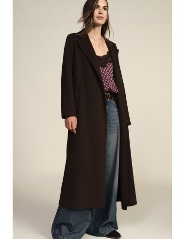 Manteau long avec ceinture assortie et revers Dixie