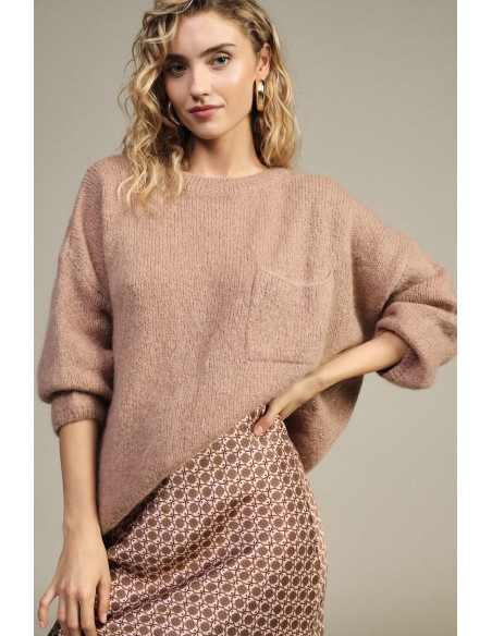 Pull oversize avec poche et nœud au dos Dixie