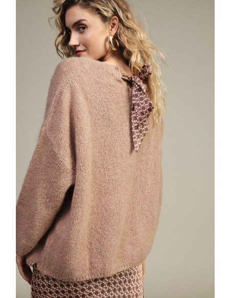 Pull oversize avec poche et nœud au dos Dixie