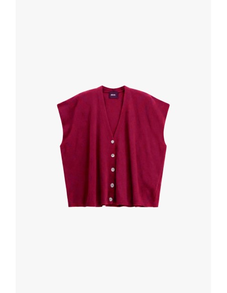 Pull sans manches à boutons et col V Dixie