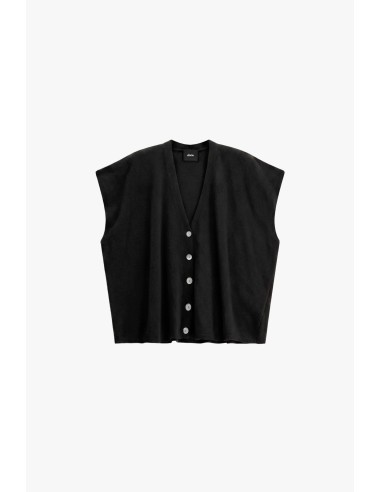 Pull sans manches à boutons et col V Dixie