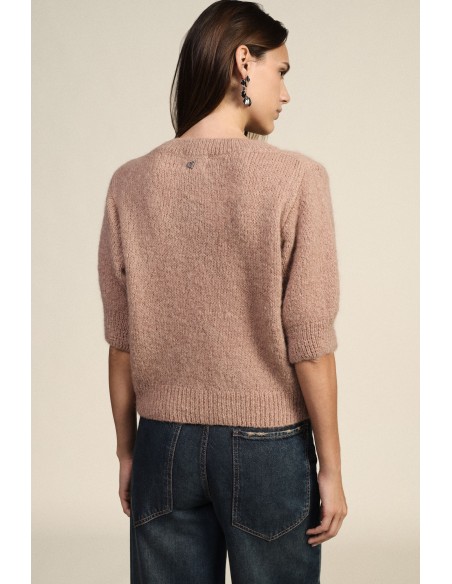 Pull à col rond à manches mi-longues avec application bijou Dixie