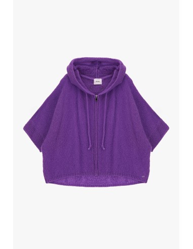 Dixie hoodie met rits en korte mouwen