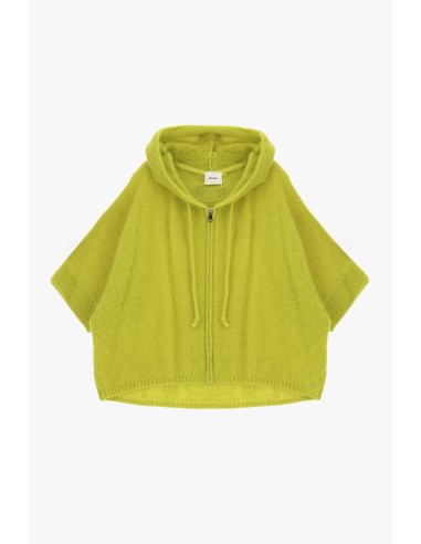 Dixie hoodie met rits en korte mouwen