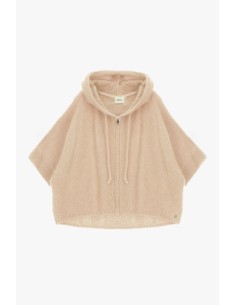 Dixie hoodie met rits en korte mouwen