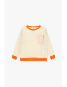 Pull à col rond avec bordures contrastantes et poche Dixie