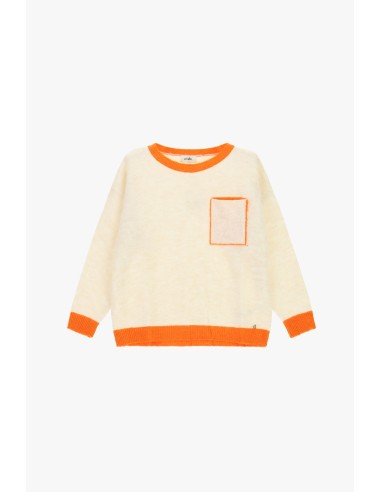 Pull à col rond avec bordures contrastantes et poche Dixie