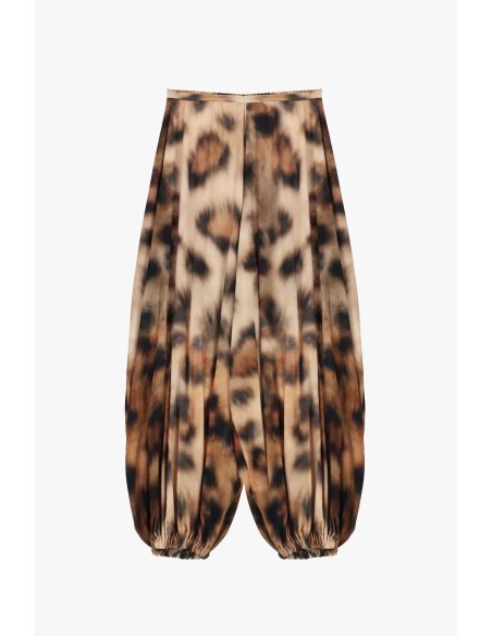Pantalon palazzo à motif tacheté avec bas élastiqué Dixie