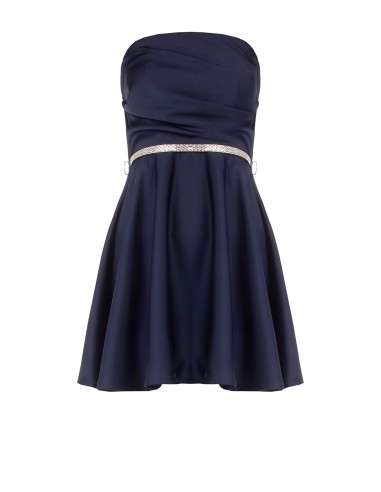 Robe courte évasée avec ceinture bijou en strass Rinascimento