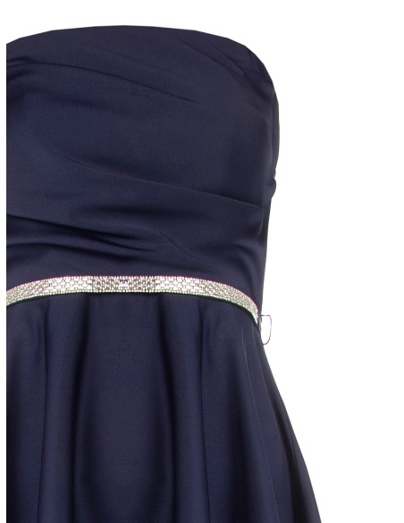 Robe courte évasée avec ceinture bijou en strass Rinascimento