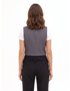 Ruim gilet met kanten rand Rinascimento 2