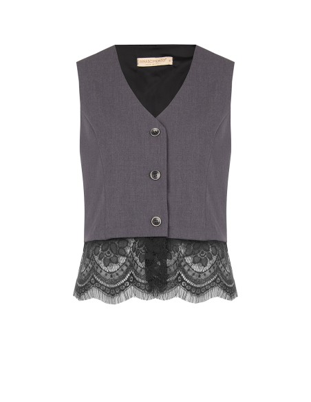 Gilet ample avec bordure en dentelle Rinascimento
