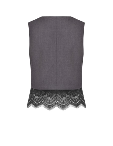 Gilet ample avec bordure en dentelle Rinascimento