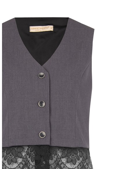 Gilet ample avec bordure en dentelle Rinascimento
