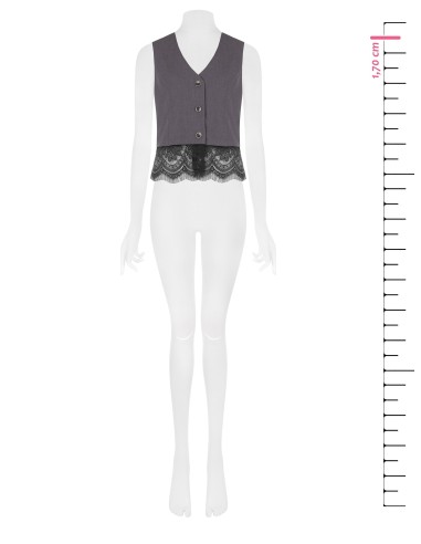 Gilet ample avec bordure en dentelle Rinascimento