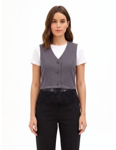 Gilet ample avec bordure en dentelle Rinascimento