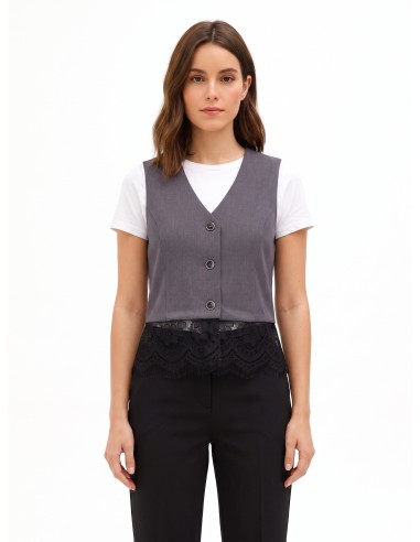 Gilet ample avec bordure en dentelle Rinascimento