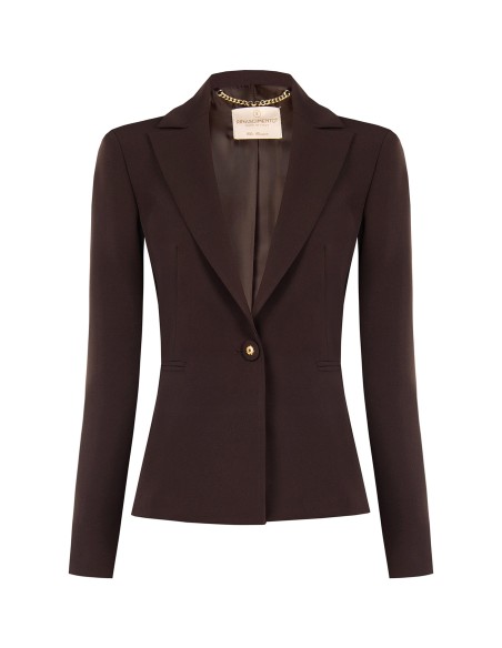 Veste blazer cintrée en tissu technique avec bouton logo Rinascimento