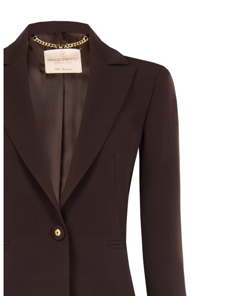 Veste blazer cintrée en tissu technique avec bouton logo Rinascimento