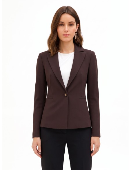 Veste blazer cintrée en tissu technique avec bouton logo Rinascimento