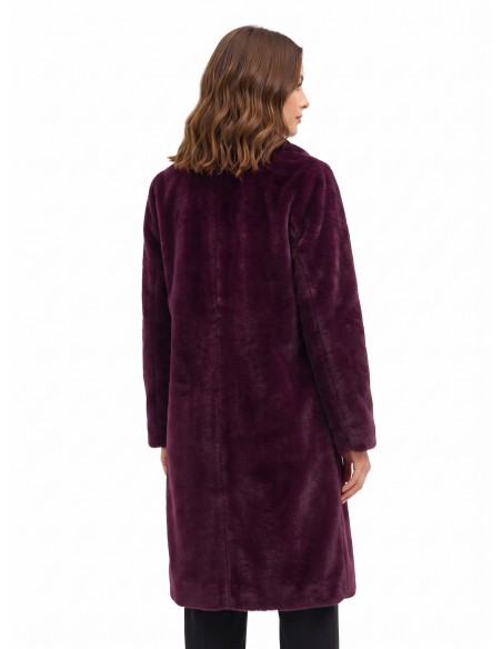 Manteau long réversible en similimouton avec maxi-poches Rinascimento