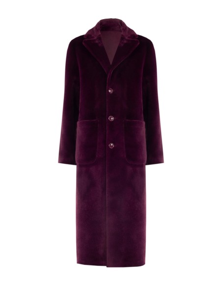 Manteau long réversible en similimouton avec maxi-poches Rinascimento