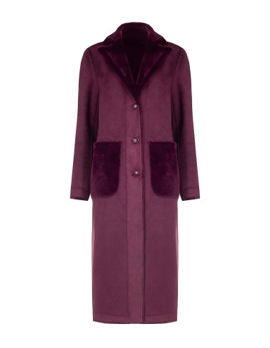 Manteau long réversible en similimouton avec maxi-poches Rinascimento