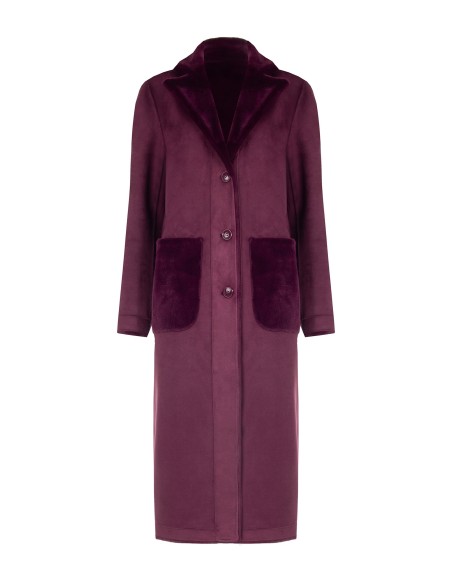 Manteau long réversible en similimouton avec maxi-poches Rinascimento