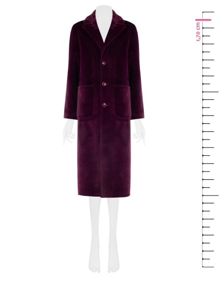 Manteau long réversible en similimouton avec maxi-poches Rinascimento