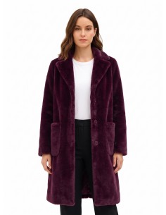 Manteau long réversible en similimouton avec maxi-poches Rinascimento