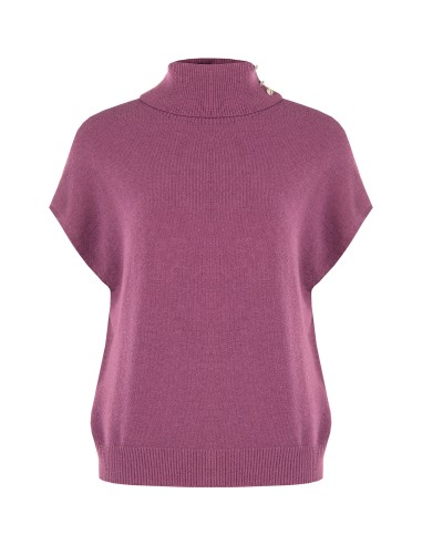 Pull oversize à col roulé en mélange de viscose avec boutons bijoux Rinascimento